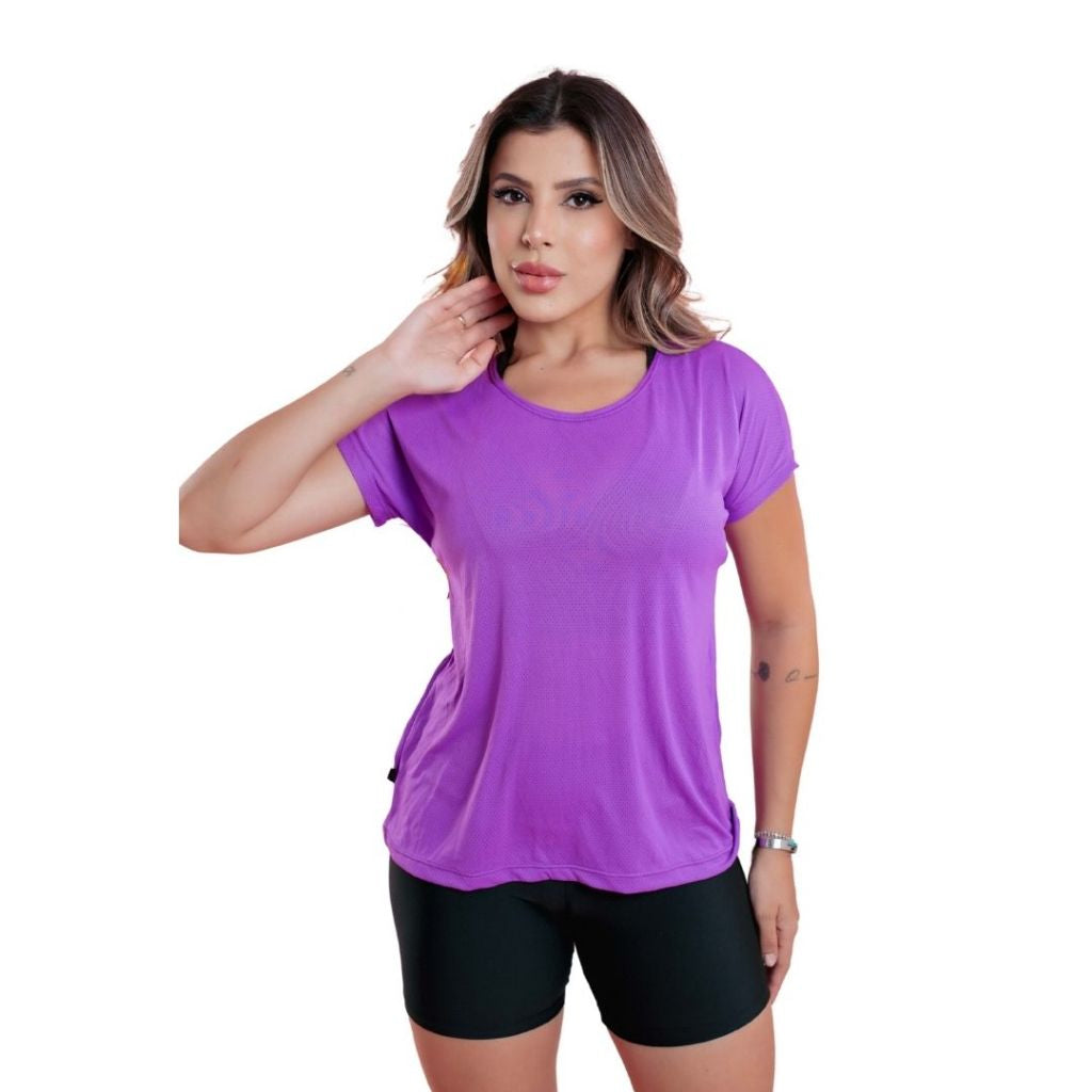 Blusa Fitness 100% Poliamida com Micro-furinhos