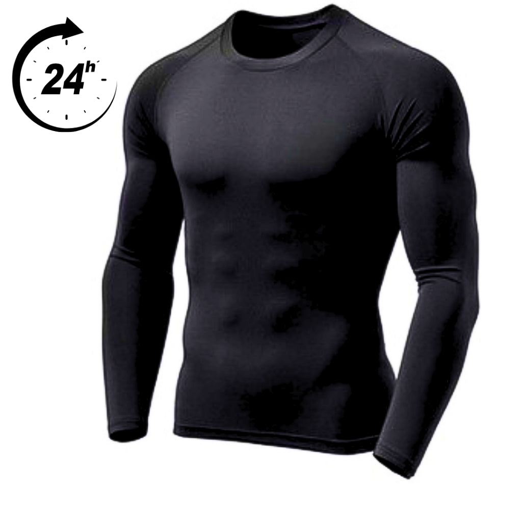 Camisa Térmica Masculina UV 50+ Segunda Pele Manga Longa para Academia