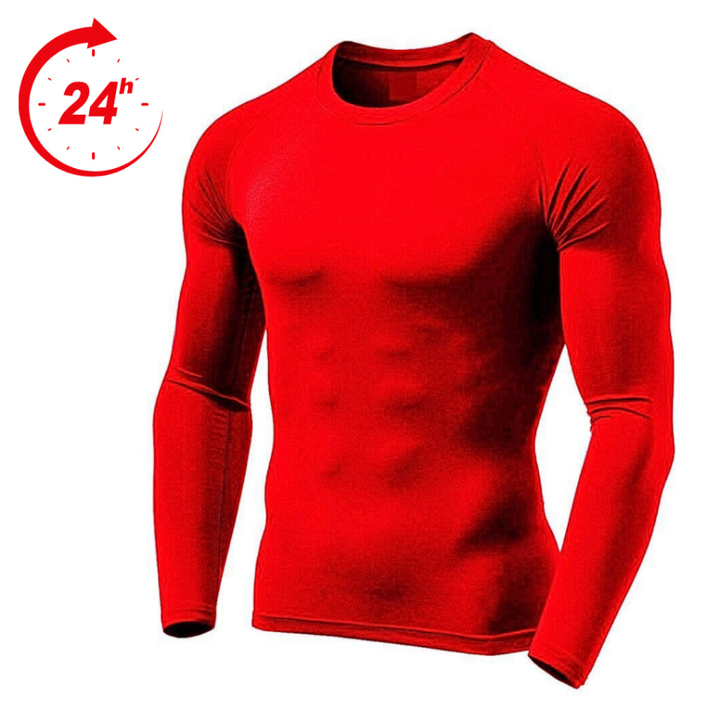 Camisa Térmica Masculina UV 50+ Segunda Pele Manga Longa para Academia