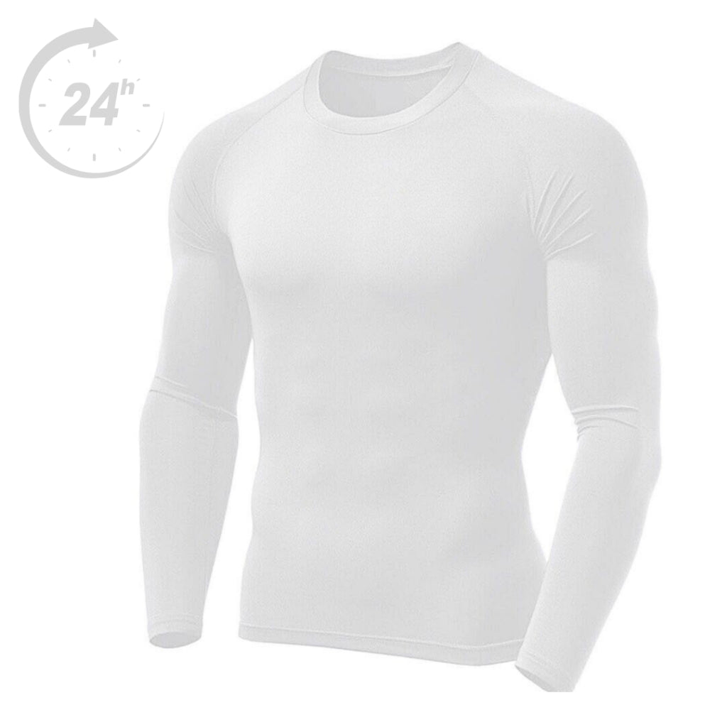 Camisa Térmica Masculina UV 50+ Segunda Pele Manga Longa para Academia