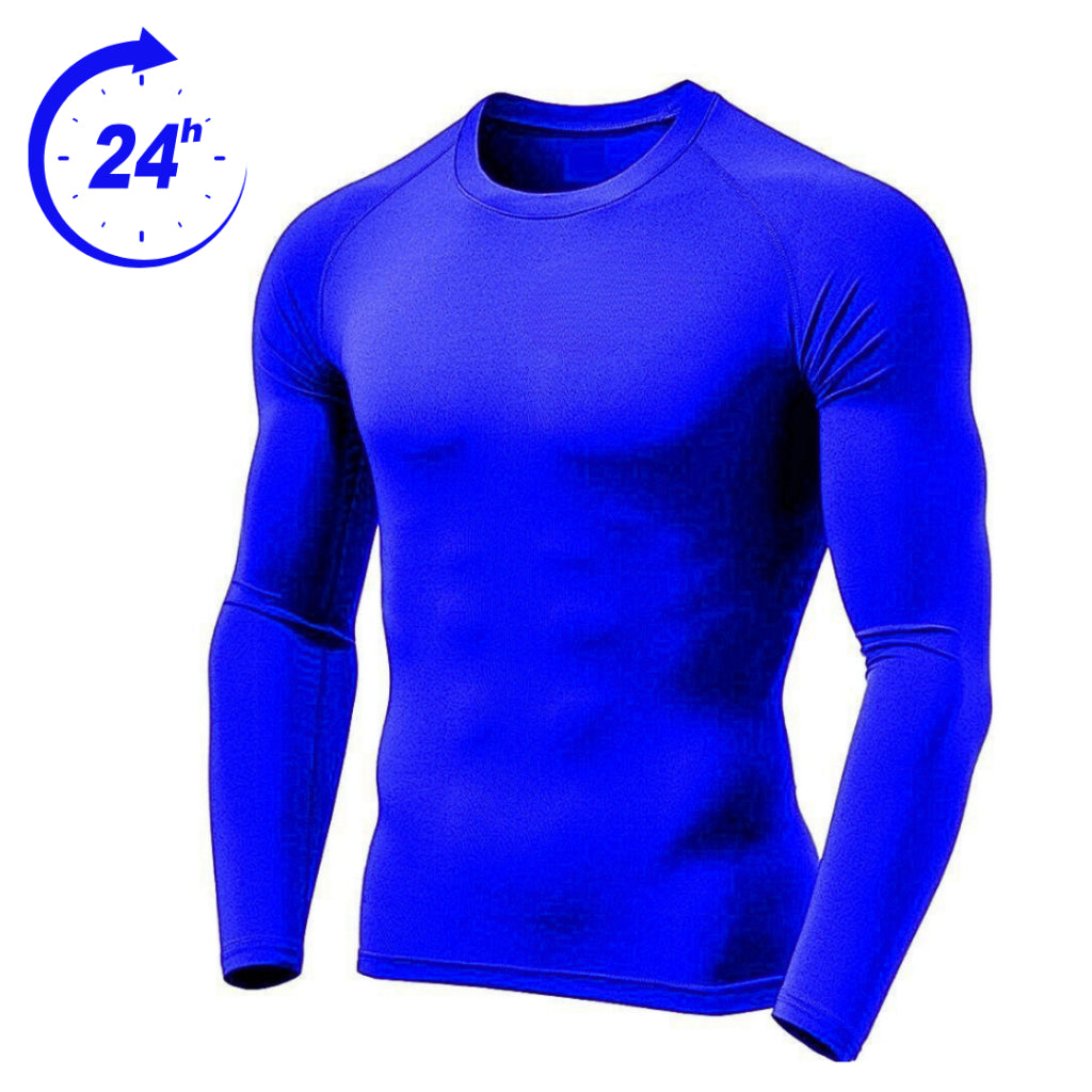 Camisa Térmica Masculina UV 50+ Segunda Pele Manga Longa para Academia