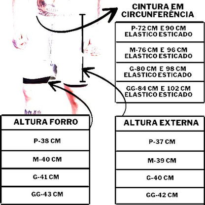 Shorts 2 em 1 Sport Fit - Bermuda + Shorts Interno Dry Fit com Proteção UV