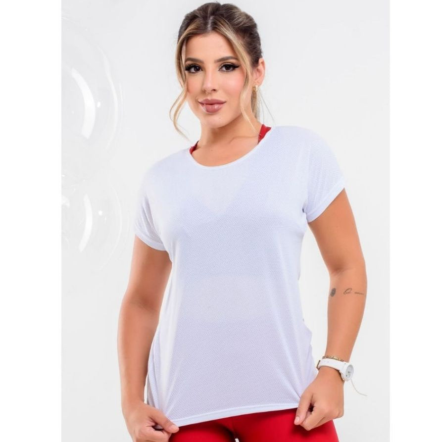 Blusa Fitness 100%  Poliamida com Micro-furinhos
