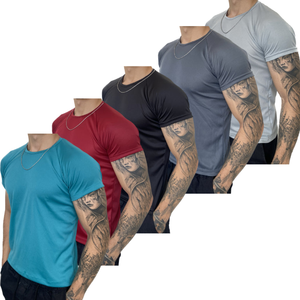 Kit 5 Camisetas Fitness Masculina