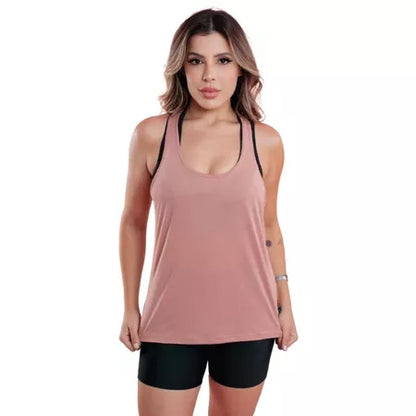 Camiseta Regata Fitness de 100% Poliamida com Micro-furinhos