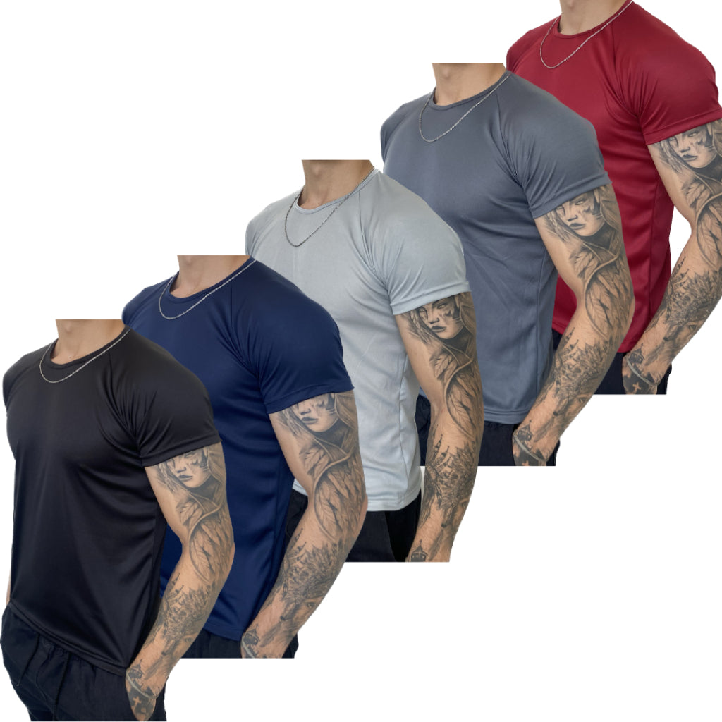 Kit 5 Camisetas Fitness Masculina
