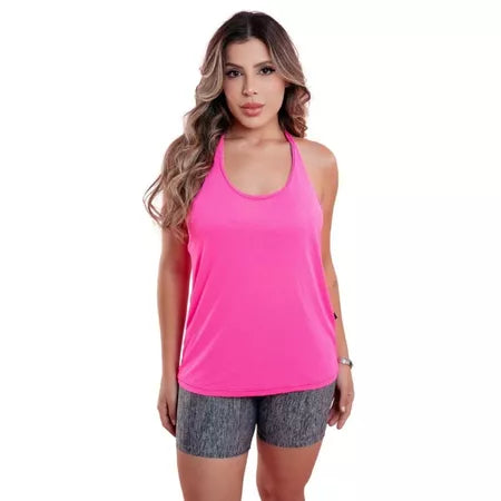 Camiseta Regata Fitness de 100% Poliamida com Micro-furinhos