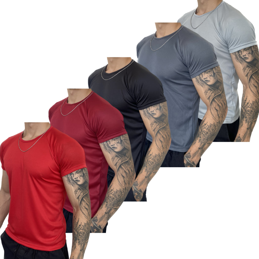 Kit 5 Camisetas Fitness Masculina
