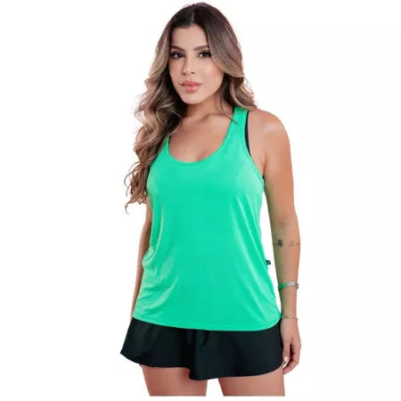 Camiseta Regata Fitness de 100% Poliamida com Micro-furinhos